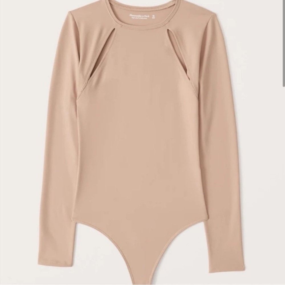 Abercrombie Seamless Fabric Long-Sleeve Cutout Bodysuit